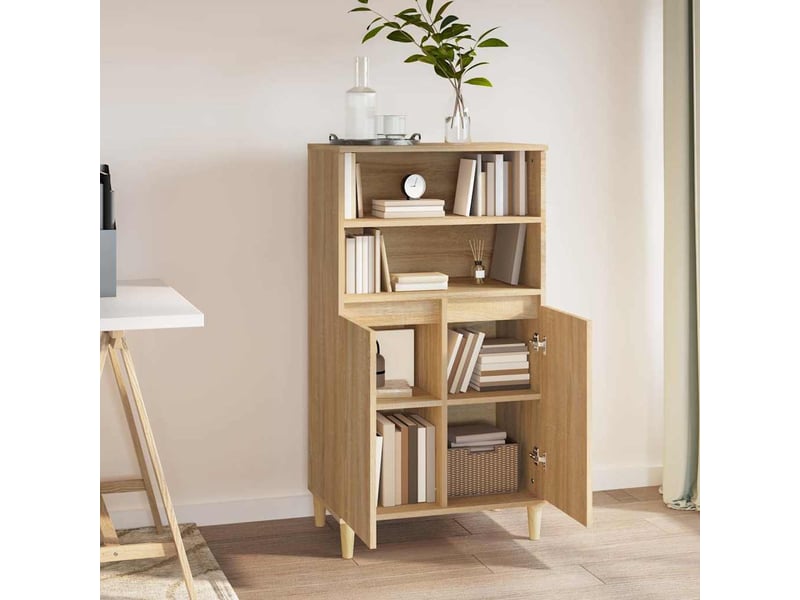  Buffet haut - bahut - meuble de rangement chêne sonoma 60x36x110 cm bois d'ingénierie  - Conforama E