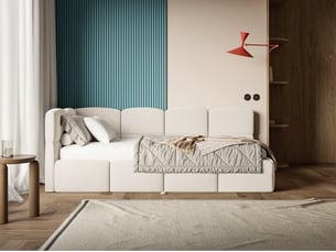 Lit 2 places 90x200 cm SELSEY Cloudy coloris beige