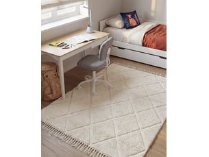 Tapis enfant xeldem beige clair 140 x 200 cm coton