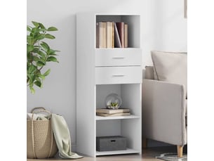 Buffet haut - bahut - meuble de rangement blanc 45x42,5x124 cm bois d'ingénierie