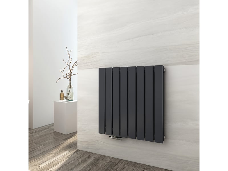  Emke radiateur eau chaude en acier tube plat radiateur mural anthracite 63 x 61,6cm 805w double couche  - Conforama B