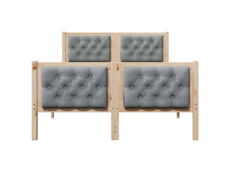 Lit double- lit adulte - cadre de lit gris clair 120 x 190 cm pin massif - Conforama D