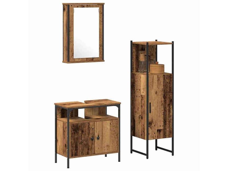Ensemble de mobilier de salle de bain 3 pc marron cf64394 - Conforama C