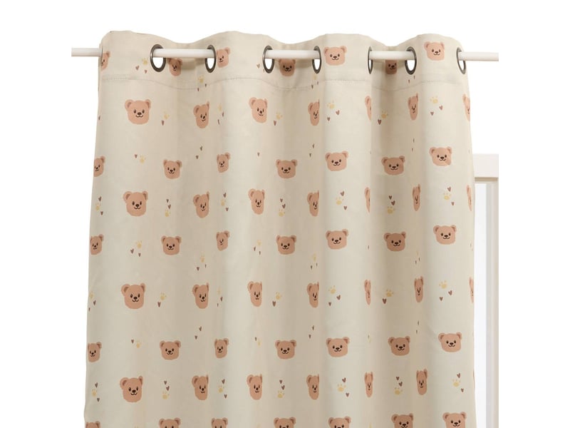 Rideau occultant enfant billie 140x260cm beige motif oursons BILLIE - Conforama A