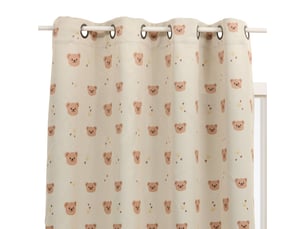 Rideau occultant enfant billie 140x260cm beige motif oursons