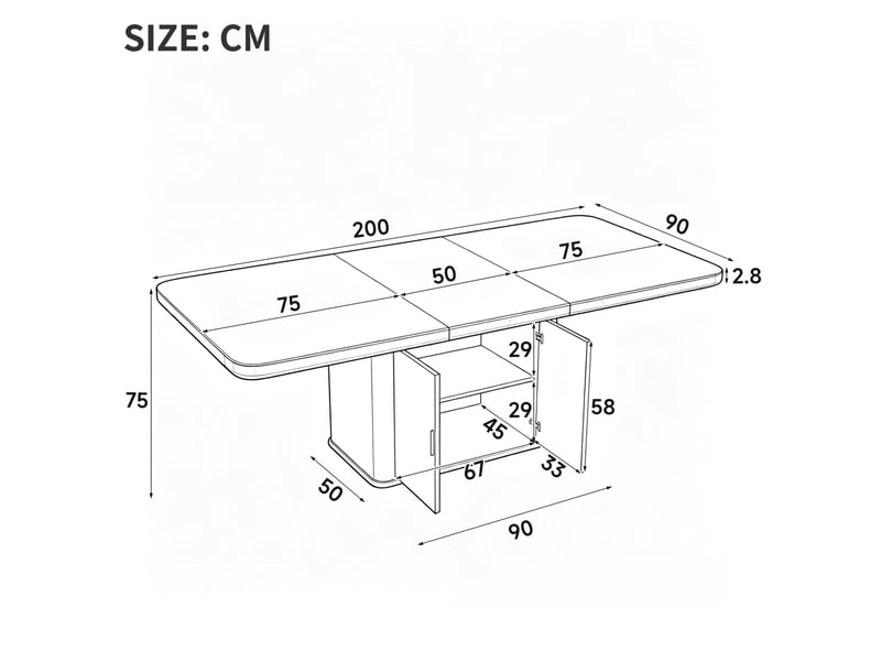  Table de salle à manger extensible pour 6 à 8 personnes avec rangement intégré, plateau épais en mdf coloris chêne  - Conforama C