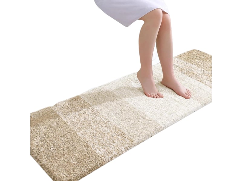  Tapis de bain en microfibre antidérapant - 20 x 30 pouces - beige clair  - Conforama A