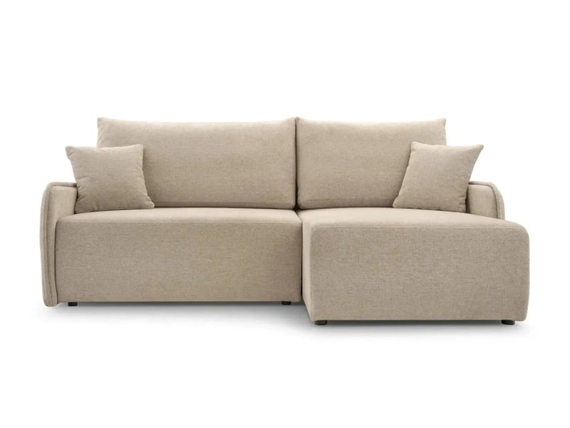  Sacha - canapé d'angle convertible tissu chiné 3 places beige  - Conforama A