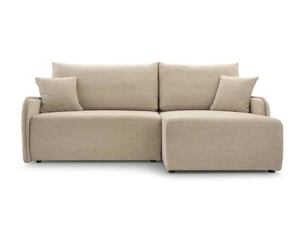 Canapé d'angle réversible convertible CASANOVA 3 places Tissu Beige