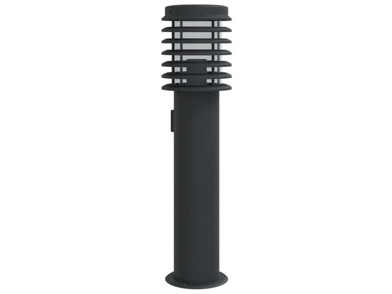  Lampadaire d'extérieur avec sortie 60 cm acier inoxydable noir 02_0042530  - Conforama A