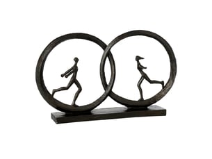 Statuette couple anneau ulric 49cm noir