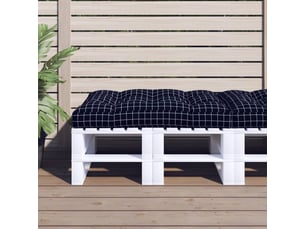 Coussin de palette, coussin de chaise, coussin de canapé motif à carreaux noir 120x80x12 cm tissu cf55367