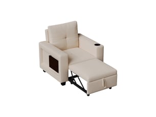 Fauteuil convertible  <strong></strong> Tissu beige