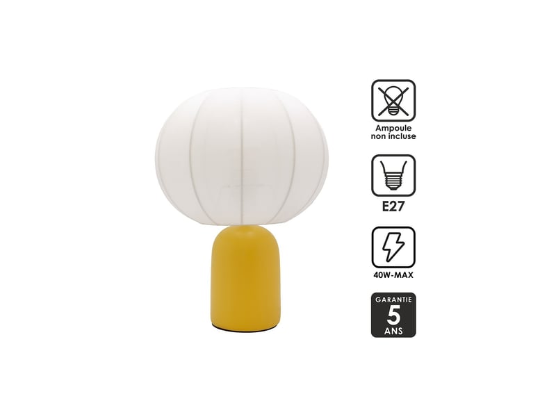  Lampe de table requi en céramique jaune et tissu ø25 cm 62922 - Conforama D