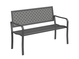 Banc de jardin 2 places en métal, résistant aux intempéries, avec dossier antirouille, design géométrique, supporte jusqu'à 240 kg