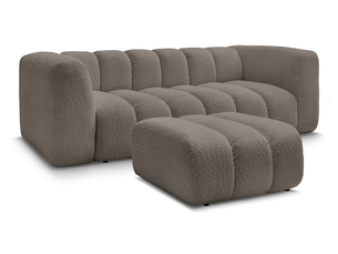 Canapé droit fixe BOBOCHIC TALIA 3 places Tissu marron