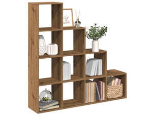 Étagère de rangement - étagère séparatrice de pièce à 4 niveaux chêne artisanal