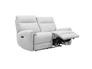 Canapé relax motorisé 2 pl en tissu microfibre gris clair – connor