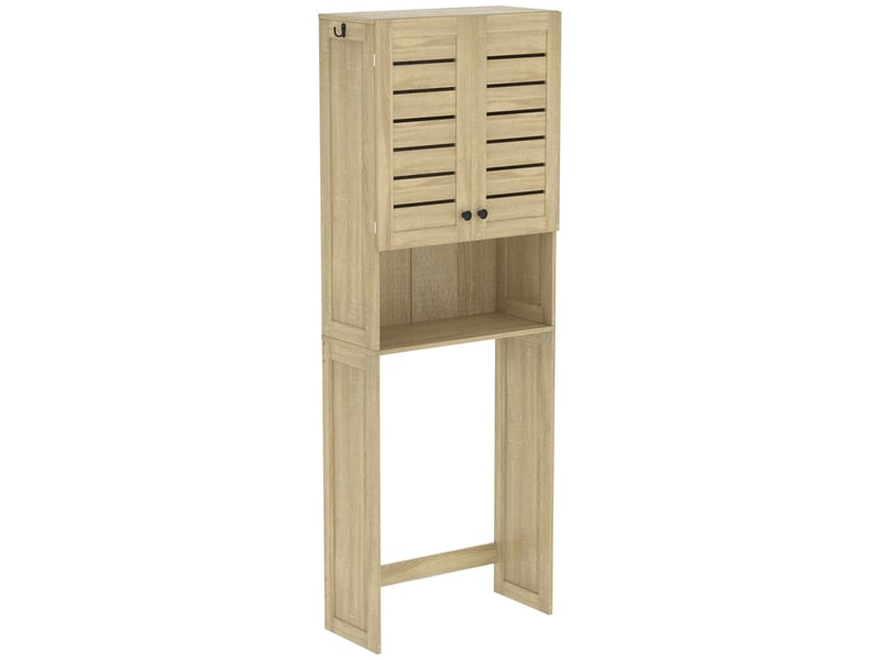  Meuble wc meuble dessus toilettes style classique chic 2 portes étagère niche naturel  - Conforama A