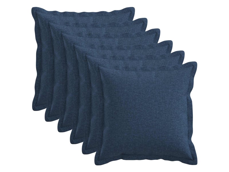 Lot de 6 coussins avec oreiller, coussins décoratifs houten bleu lin synthétique cf51294 - Conforama B