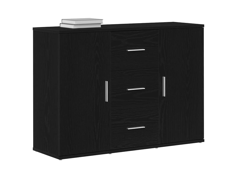  Buffet - bahut - meuble de rangement chêne noir 91x29,5x65 cm bois d'ingénierie  - Conforama D