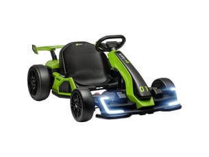 Karting électrique pour enfants de 6 à 12 ans, 24 v, 12 kmh, siège réglable, vert