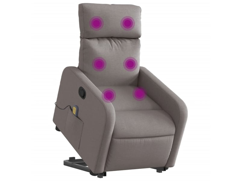  Fauteuil inclinable de massage, fauteuil relax taupe tissu shl20807  - Conforama C
