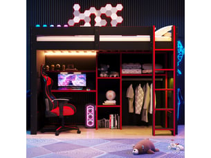 Lit mezzanine 90x200 cm <strong></strong> <strong>evarich</strong> coloris noir