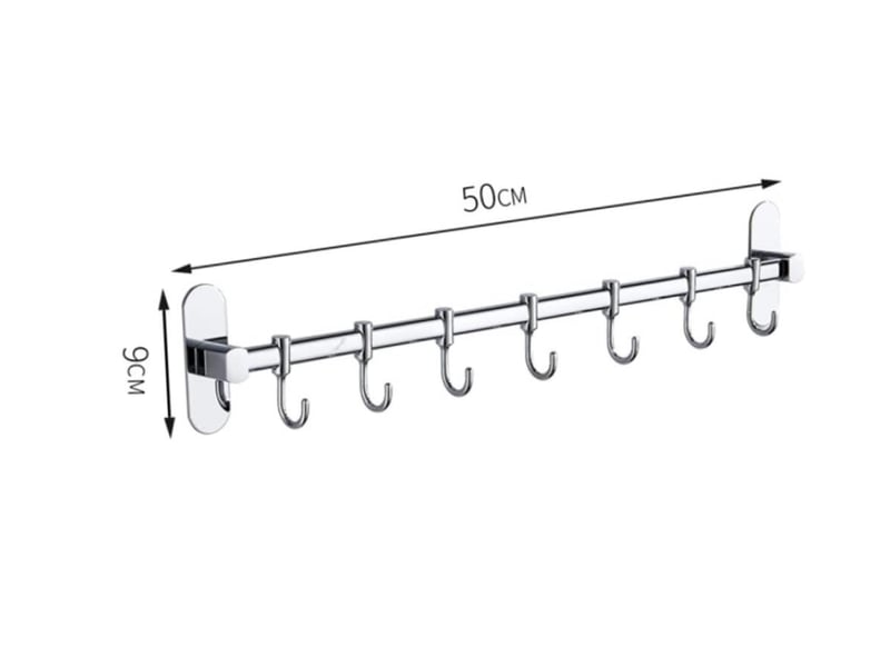 Crochet de rangement de cuisine sans perçage, de suspension mobile pour ustensiles, étagère de murale, gris GTR03631 - Conforama B