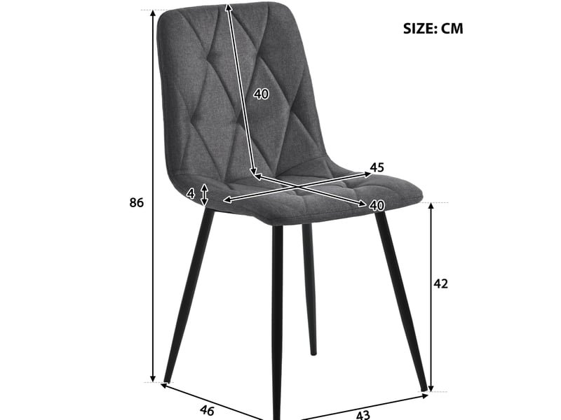  Ensemble table et 4 chaises 117x68x75 cm effet marbre blanc et gris foncé  - Conforama D