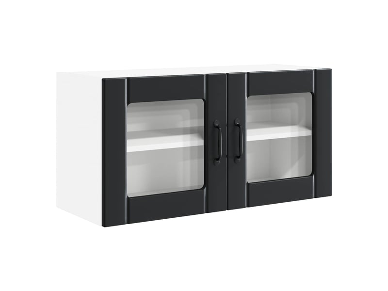  Cabinet de verre mural porto noir 80x31x40cm  - Conforama A