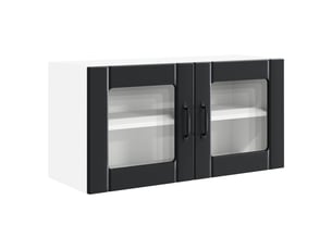 Cabinet de verre mural porto noir 80x31x40cm