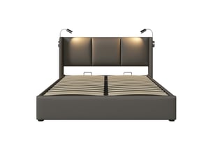 Lit coffre 160x200 cm WISHDOR coloris gris