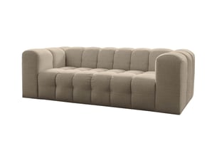 Canapé droit miloe 3 places fixe avec accoudoirs en tissu - beige
