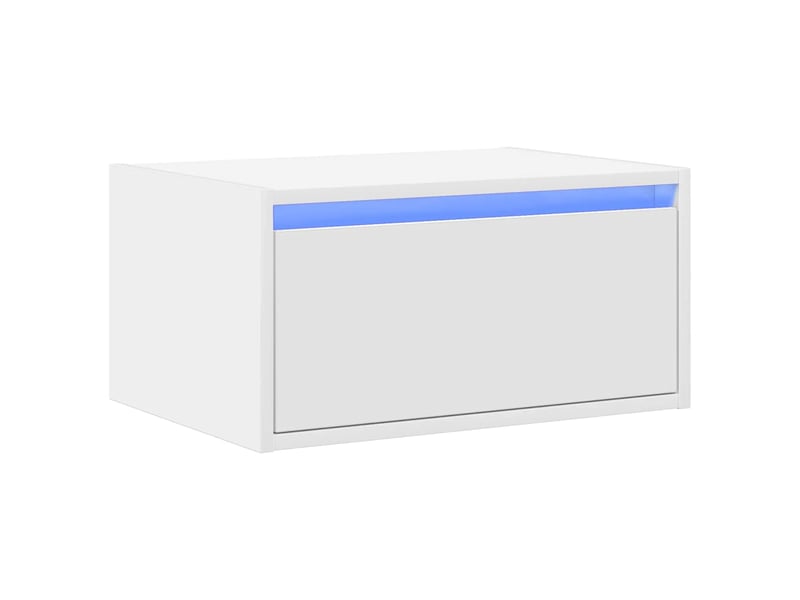 Table de chevet, table d'appoint murale avec lumières led blanc  - Conforama C