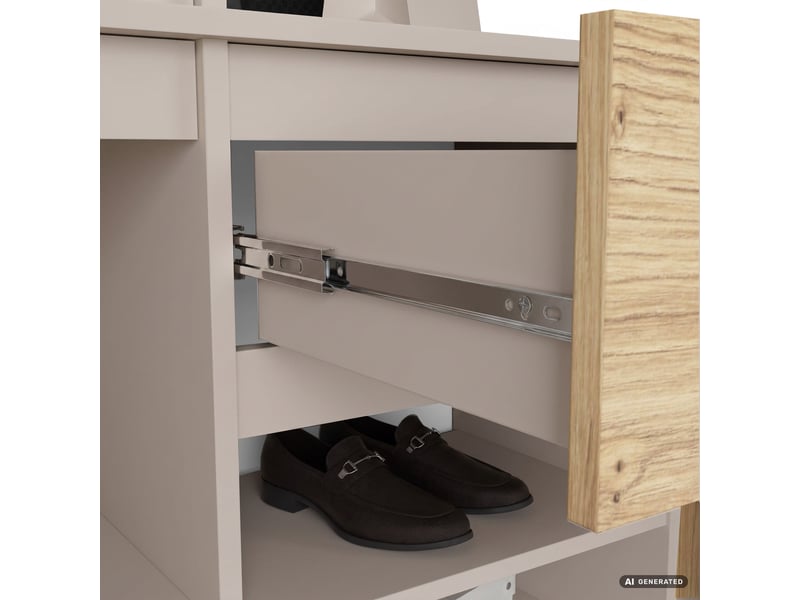 Meuble d entree entro 95 cm avec miroir pateres et meuble a chaussures cachemire et chene artisan Ensemble d'entrée ENTRO - Conforama D