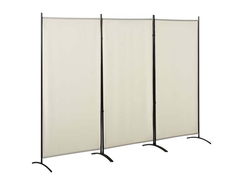  Paravent 3 panneaux dim. 2,53l x 0,5l x 1,82h m store latéral brise-vue paravent sur pied métal séparateur polyester  - Conforama B