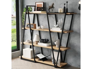 Vitrine coloris noir 5 étagère(s) <strong></strong> <strong></strong> - 158 cmx166 cm