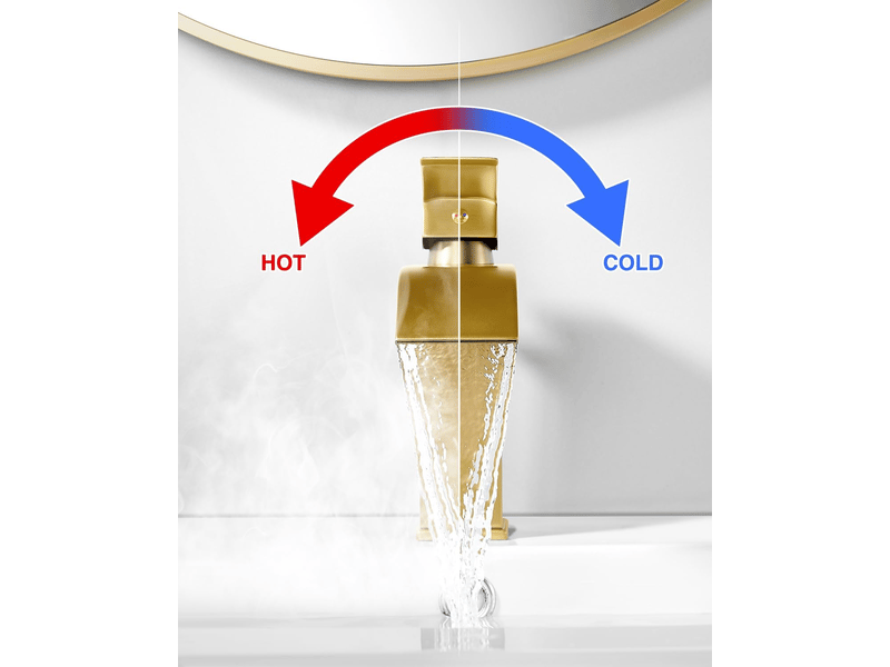  (doré, court)robinet mitigeur de cuisine cascade pour salle de bain en acier inoxydable, mitigeur de lavabo à poignée unique  - Conforama E