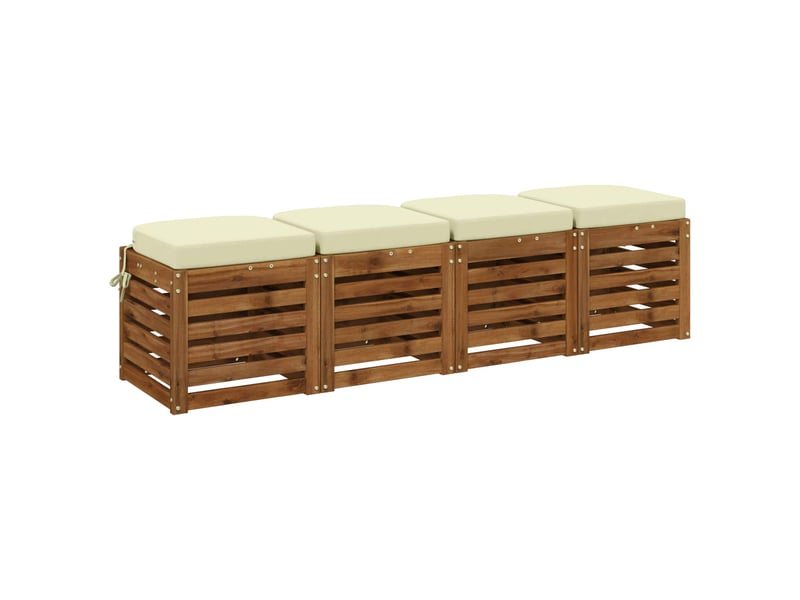 Lot de 4 coussins de siège, coussins d'assise soest 100 % polyester crème cf60785 - Conforama C