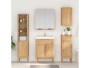 Armoire murale de salle de bain, cabinet de salle de bain avec étagère floro marron cf65176
