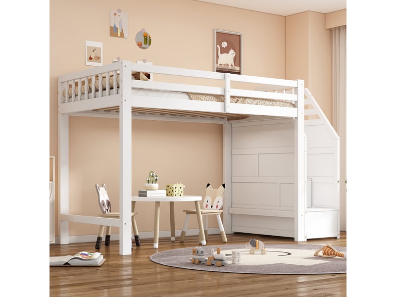  Lit superposé en pin blanc 90x200 cm  - Conforama D