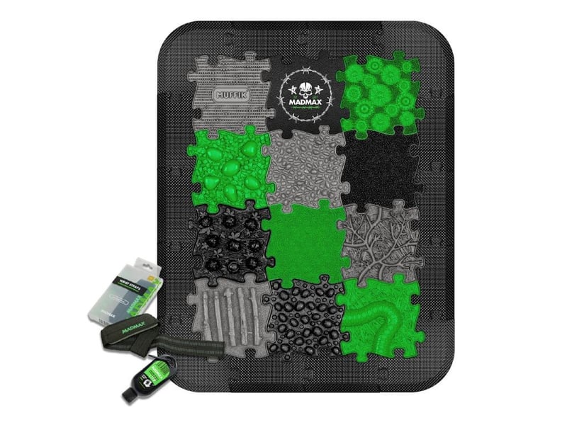  Tapis sensoriel muffik ensemble gym - 28 pièces, graphite, vert, noir MFK-116 - Conforama A
