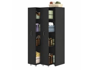 Bibliotheque coloris noir 8 étagère(s) MEUBLIV - 51.5 cm x 158 cm