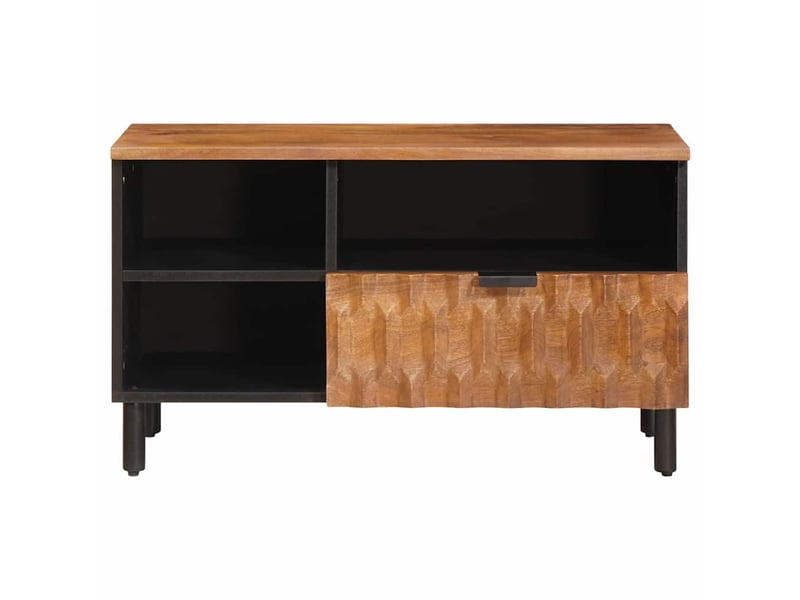  Meuble tv - banc tv - meuble de rangement avec tiroir finition acacia brun 80 x 33 x 46 cm  - Conforama C