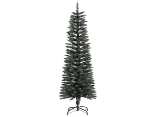 Sapin de noël artificiel, arbre de noël mince avec support vert 120 cm pvc shl9252