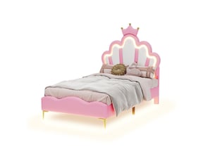 Lit simple 90x200 cm BEAOK coloris rose