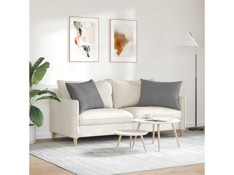 Lot de 2 coussins de canapé, coussins décoratifs tissu gris foncé 70 x 50 cm cf58869 - Conforama D