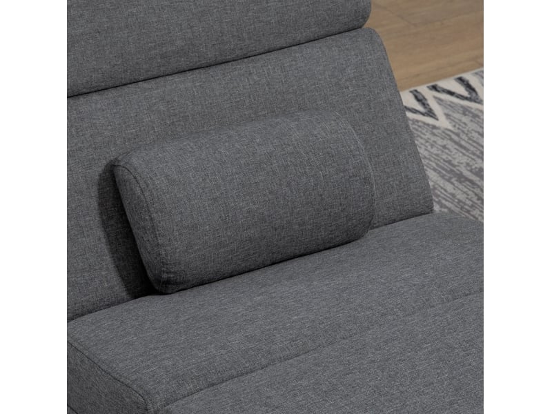  Fauteuil de relaxation électrique avec massage 56x168x84 cm dossier haut pliable gris foncé  - Conforama D