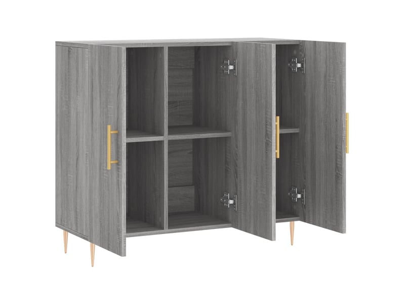  Buffet - bahut - meuble de rangement sonoma gris 90x34x80 cm bois d'ingénierie  - Conforama E